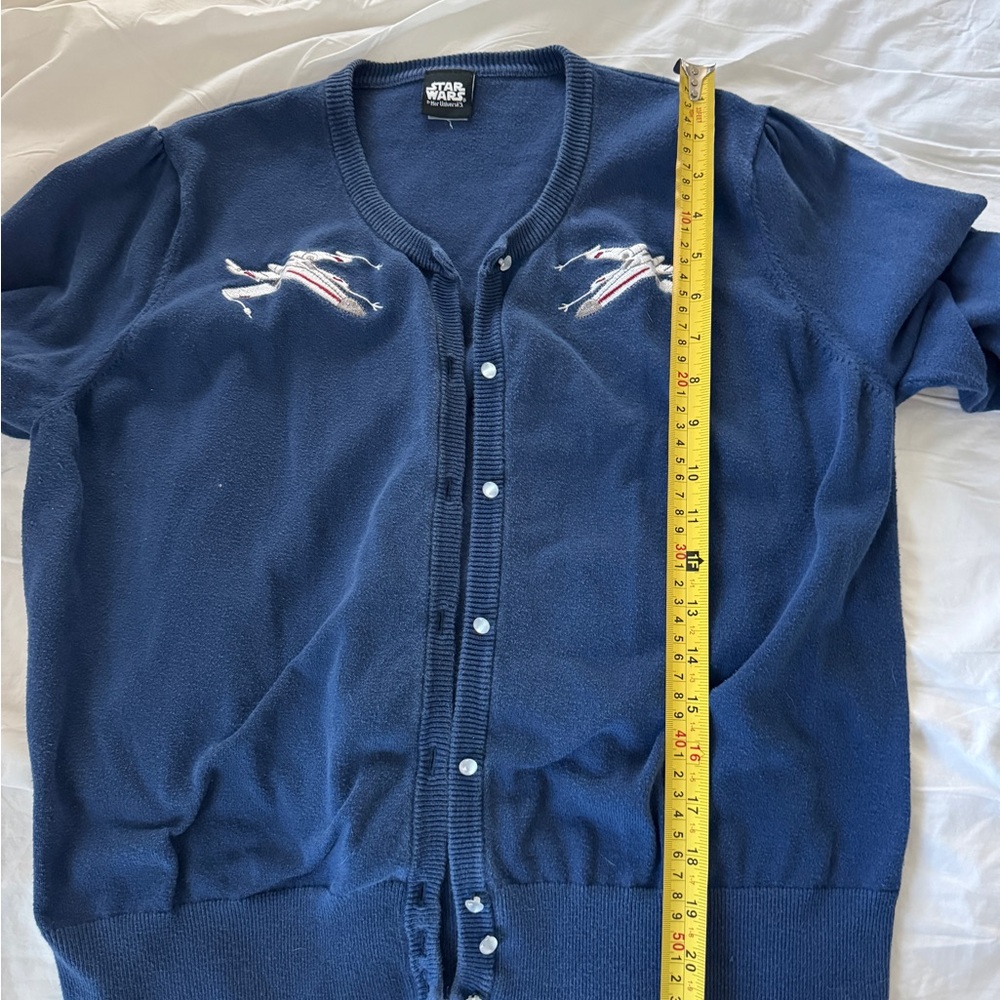 Her Universe women’s Navy Cardigan with Embroidered X-wings - Picture 5 of 5